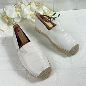 Sam Edelman Womens Espadrille Size 6.5 White Leather Slip on
